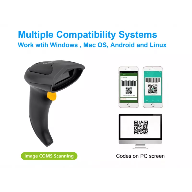 Equip Kabelloser 2D Dual-Mode 2,4GHz + Bluetooth Barcode-Scanner, mit Ständer