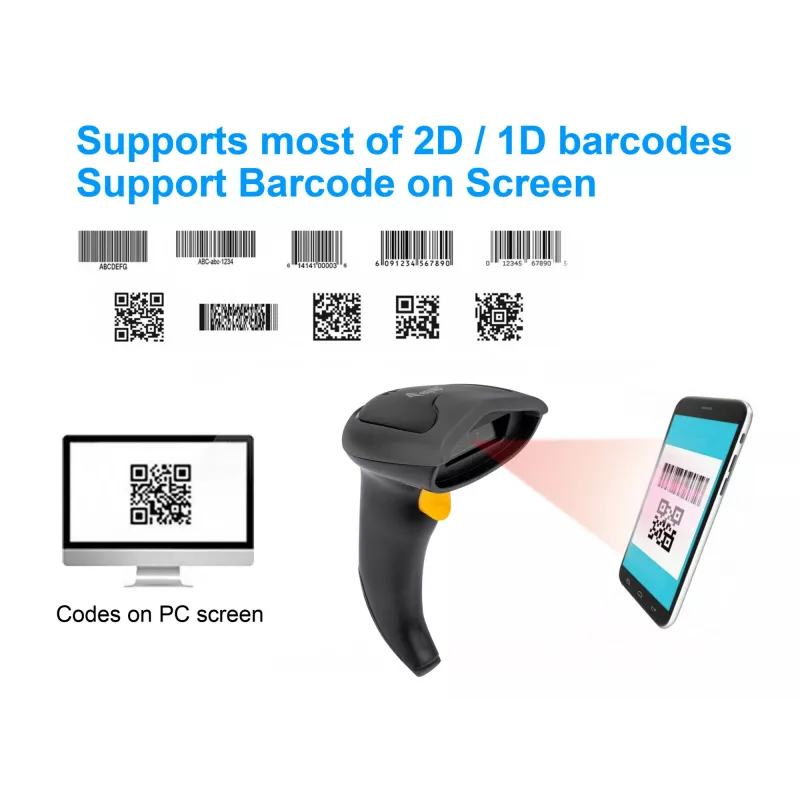 Equip Kabelloser 2D Dual-Mode 2,4GHz + Bluetooth Barcode-Scanner, mit Ständer