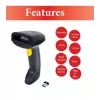 Equip Kabelloser 2D Dual-Mode 2,4GHz + Bluetooth Barcode-Scanner, mit Ständer