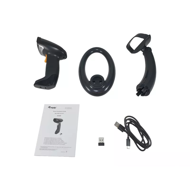 Equip Kabelloser 2D Dual-Mode 2,4GHz + Bluetooth Barcode-Scanner, mit Ständer