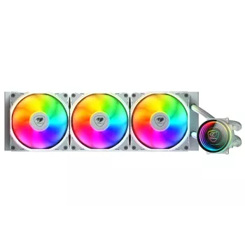 COUGAR CPU-Wasserkühlung, Poseidon Elite 360, ARGB, Weiß, All-in-One-Flüssigkeitskühler, 12 cm, 500 U/min, 2200 U/min, Weiß