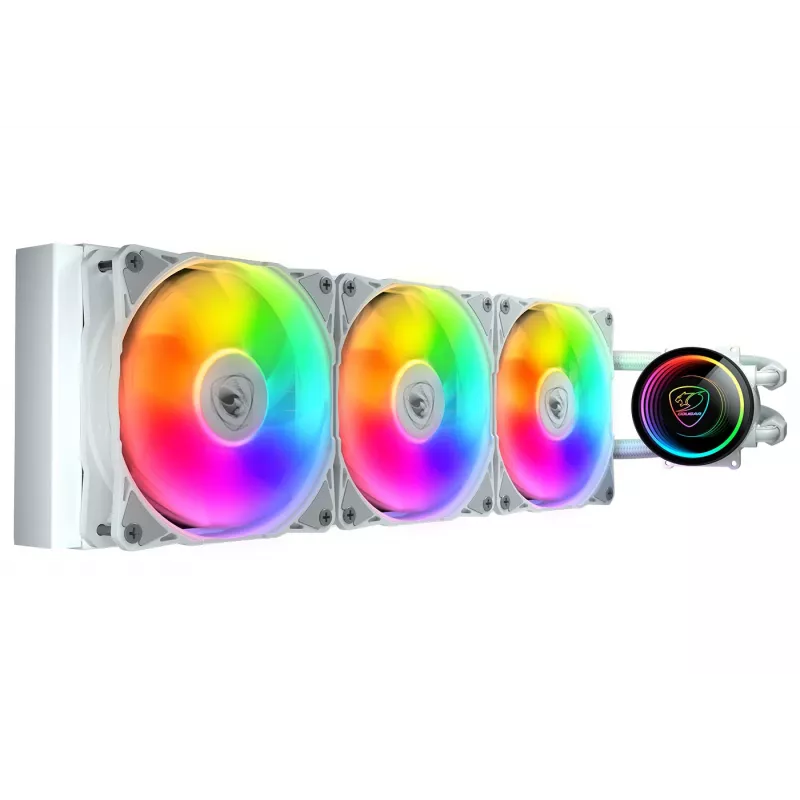 COUGAR CPU-Wasserkühlung, Poseidon Elite 360, ARGB, Weiß, All-in-One-Flüssigkeitskühler, 12 cm, 500 U/min, 2200 U/min, Weiß