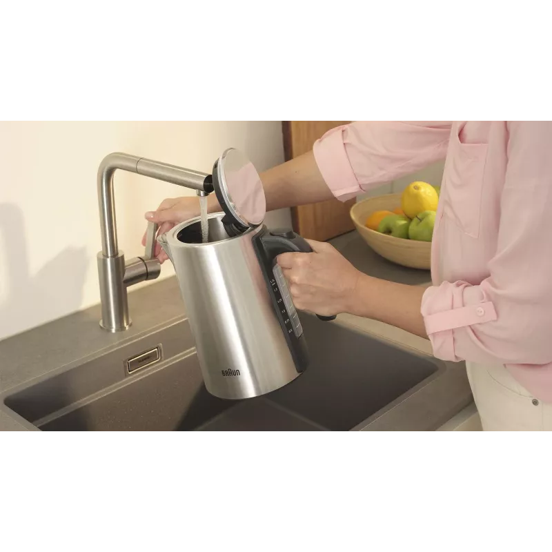 Braun WK 5205 BK Wasserkocher 1,7 l 2200 W Schwarz, Edelstahl
