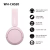 Sony WHCH520P.CE7, kabellos, 20 - 20000 Hz, Telefonate/Musik, 147 g, Headset, Pink