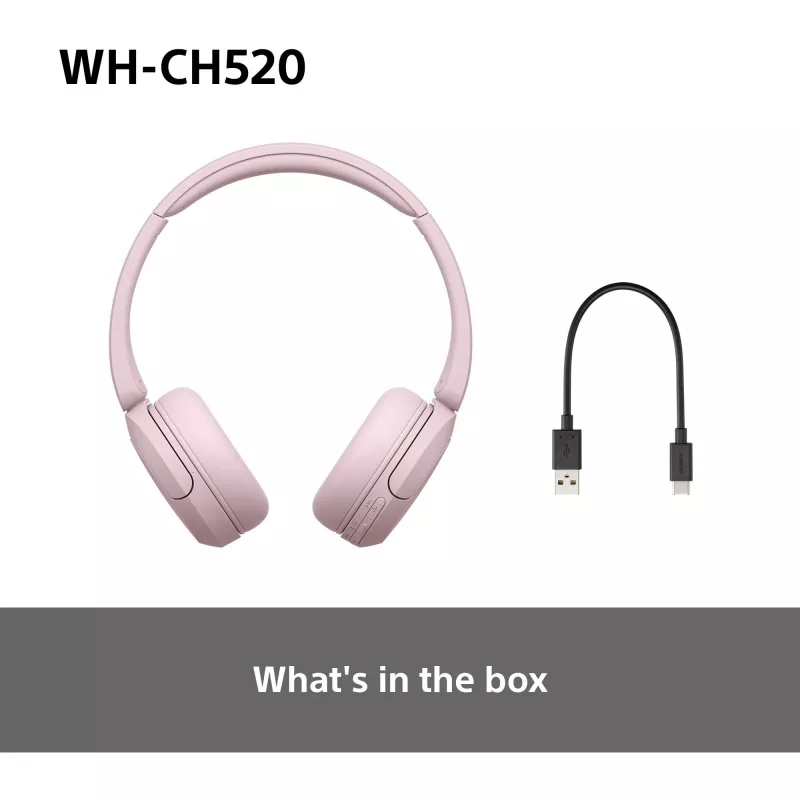 Sony WHCH520P.CE7, kabellos, 20 - 20000 Hz, Telefonate/Musik, 147 g, Headset, Pink