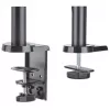 Manhattan Dual-Desk-Mount für TV & Monitore (Gasdruckfeder mit Vollbewegung), Für Bildschirme von 10 Zoll bis 27 Zoll, Klemm- oder Tüllenmontage, VESA-Kompatibilität: 75x75 und 100x100 mm - überprüfen Sie die Abmessungen der vier Befestigungslöcher auf der Rückseite des Bildschirms, um sicherzustellen, dass es passt, Max. 8 kg (jeweils)