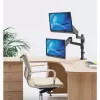 Manhattan Dual-Desk-Mount für TV & Monitore (Gasdruckfeder mit Vollbewegung), Für Bildschirme von 10 Zoll bis 27 Zoll, Klemm- oder Tüllenmontage, VESA-Kompatibilität: 75x75 und 100x100 mm - überprüfen Sie die Abmessungen der vier Befestigungslöcher auf der Rückseite des Bildschirms, um sicherzustellen, dass es passt, Max. 8 kg (jeweils)