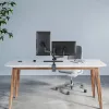 Manhattan Dual-Desk-Mount für TV & Monitore (Gasdruckfeder mit Vollbewegung), Für Bildschirme von 10 Zoll bis 27 Zoll, Klemm- oder Tüllenmontage, VESA-Kompatibilität: 75x75 und 100x100 mm - überprüfen Sie die Abmessungen der vier Befestigungslöcher auf der Rückseite des Bildschirms, um sicherzustellen, dass es passt, Max. 8 kg (jeweils)