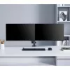 Manhattan Dual-Desk-Mount für TV & Monitore (Gasdruckfeder mit Vollbewegung), Für Bildschirme von 10 Zoll bis 27 Zoll, Klemm- oder Tüllenmontage, VESA-Kompatibilität: 75x75 und 100x100 mm - überprüfen Sie die Abmessungen der vier Befestigungslöcher auf der Rückseite des Bildschirms, um sicherzustellen, dass es passt, Max. 8 kg (jeweils)