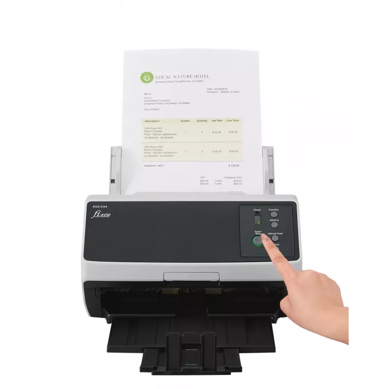 Ricoh FI-8150 ADF + Einzugsscanner 600 x 600 DPI A4 Schwarz, Grau