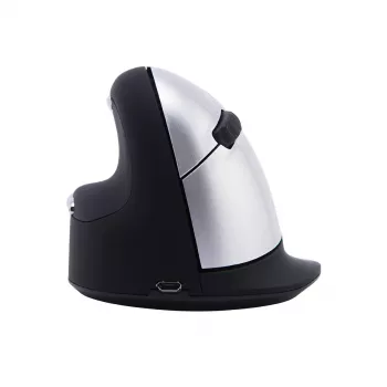 R-Go Tools Ergonomische Maus R-Go HE Break mit Pausensoftware, groß (Handgröße ≥ 185 mm), linkshändig, Bluetooth, schwarz