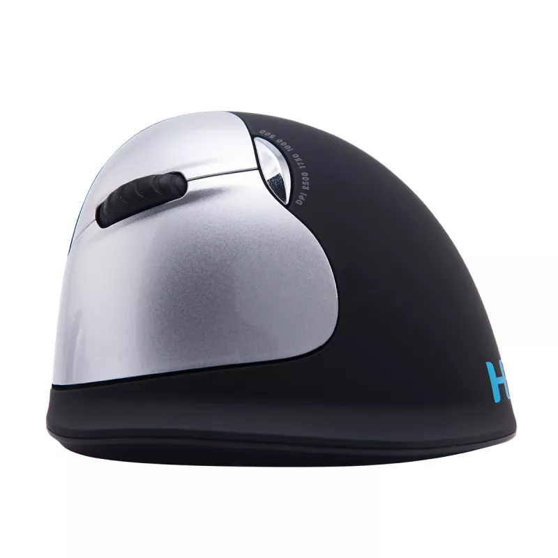 R-Go Tools Ergonomische Maus R-Go HE Break mit Pausensoftware, groß (Handgröße ≥ 185 mm), linkshändig, Bluetooth, schwarz