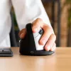 R-Go Tools Ergonomische Maus R-Go HE Break mit Pausensoftware, groß (Handgröße ≥ 185 mm), linkshändig, Bluetooth, schwarz