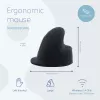 R-Go Tools Ergonomische Maus R-Go HE Break mit Pausensoftware, groß (Handgröße ≥ 185 mm), linkshändig, Bluetooth, schwarz