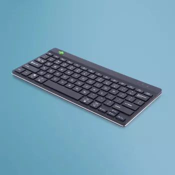 R-Go Tools Ergonomische Tastatur R-Go Compact Break, kompakte Tastatur mit Pausen-Software, QWERTY (US), Bluetooth, schwarz