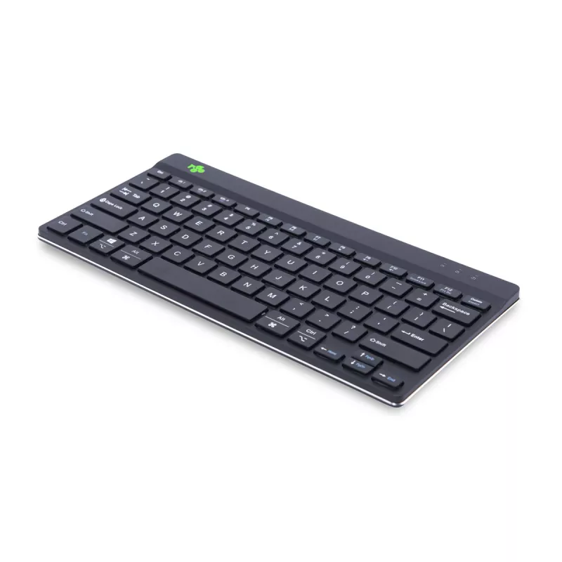 R-Go Tools Ergonomische Tastatur R-Go Compact Break, kompakte Tastatur mit Pausen-Software, QWERTY (US), Bluetooth, schwarz