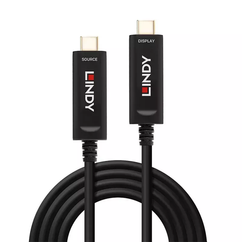 Lindy 15m Glasfaser-Hybrid-USB-Typ-C-Kabel, nur Audio/Video