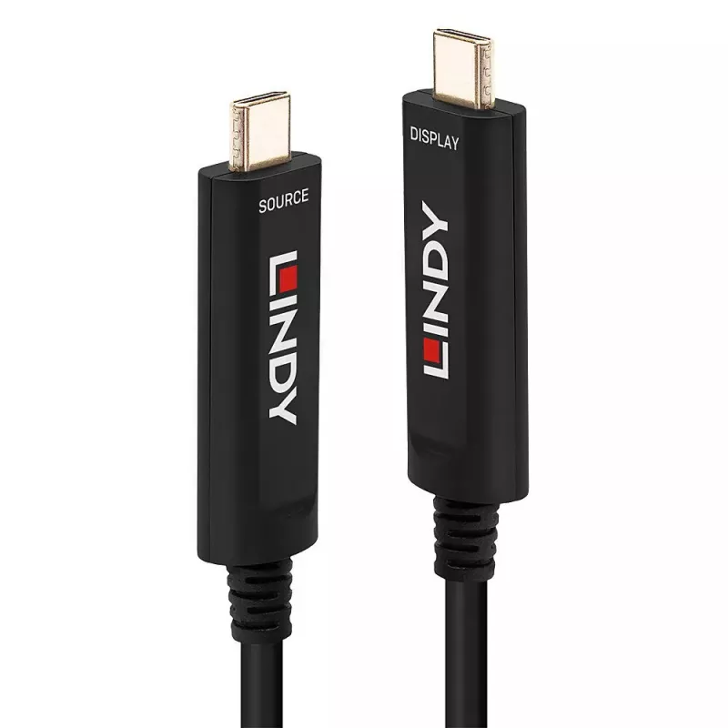 Lindy 15m Glasfaser-Hybrid-USB-Typ-C-Kabel, nur Audio/Video