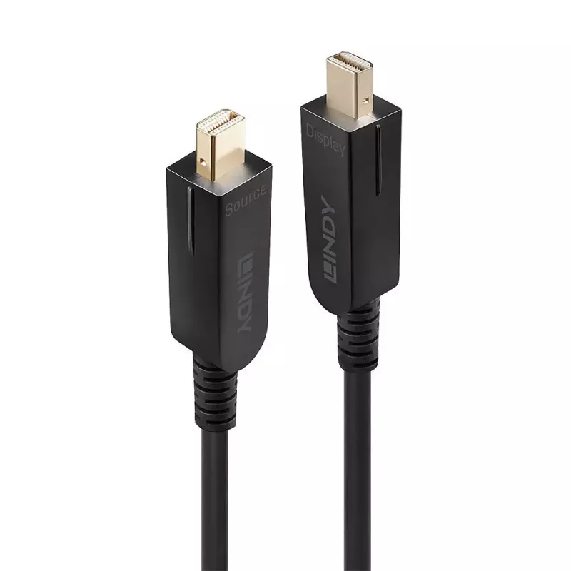 Lindy 10m Glasfaser-Hybrid Mini DisplayPort 1.4 Kabel mit abnehmbaren DP-Anschlüssen