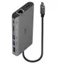 Lindy DST-Mini XT, USB-C Laptop Mini Dockingstation mit Einzelbildschirm (4K) oder Doppelbildschirm (Full HD) und 100W Durchgangsladung