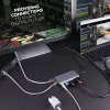 Lindy DST-Mini XT, USB-C Laptop Mini Dockingstation mit Einzelbildschirm (4K) oder Doppelbildschirm (Full HD) und 100W Durchgangsladung
