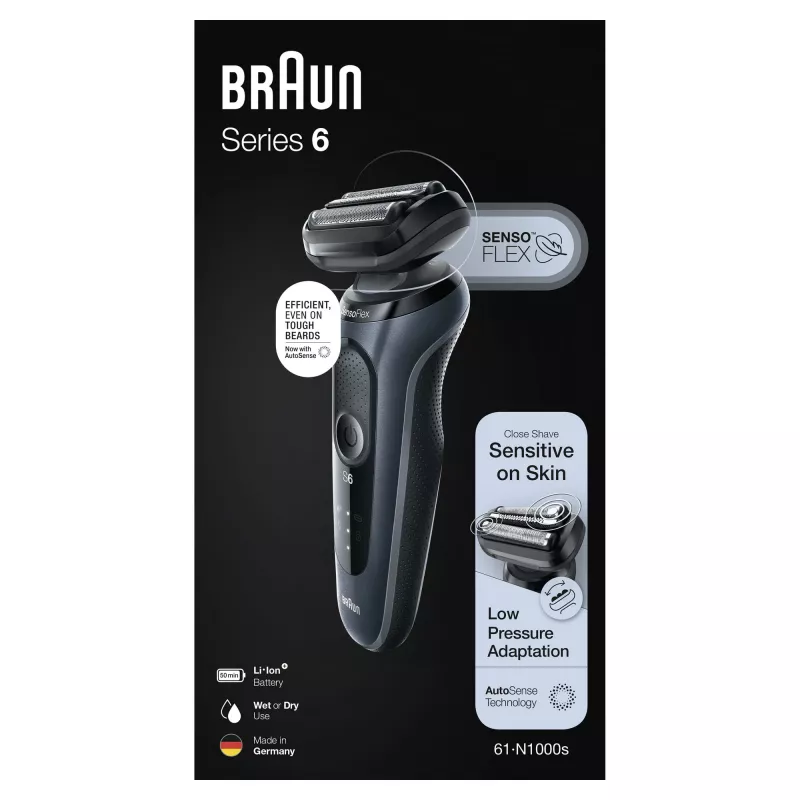 Braun Series 6 61-N1000s Folienrasierer Schwarz, Grau