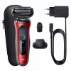 Folienrasierer Braun Series 6 61-R1200s SensoFlex SensoFoil Schwarz Rot