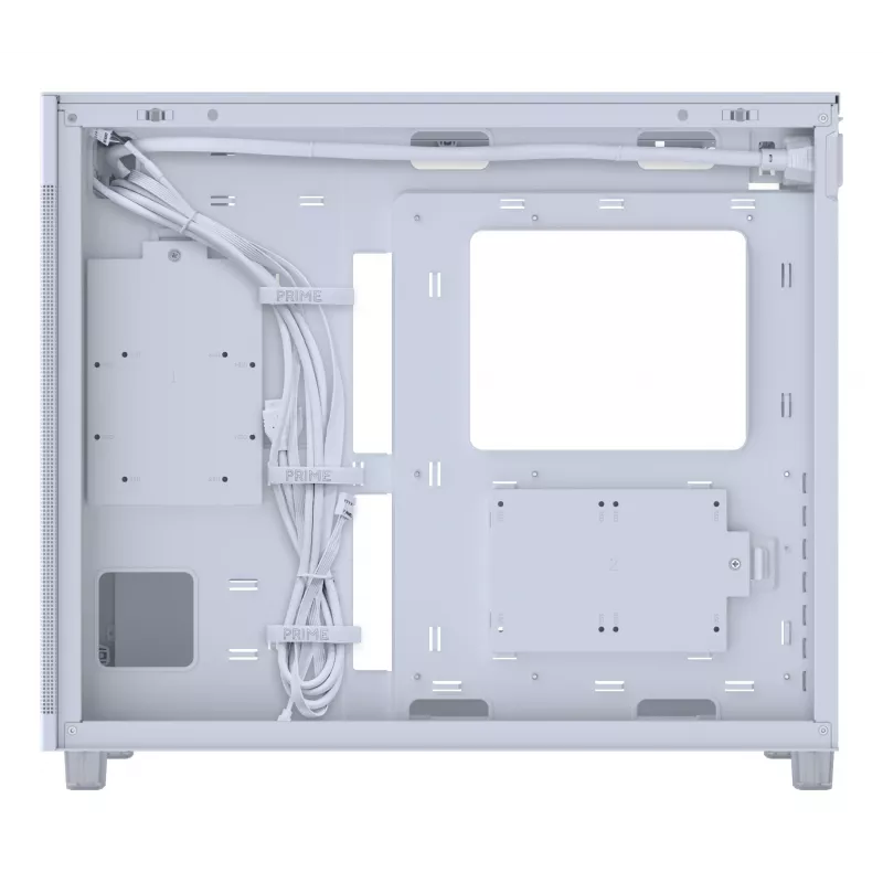 PC-Gehäuse ASUS PRIME AP303 TG White — ATX/Micro-ATX/Mini-ITX, gehärtetes Glas, USB-C, 360 mm GPU-Unterstützung