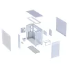 PC-Gehäuse ASUS PRIME AP303 TG White — ATX/Micro-ATX/Mini-ITX, gehärtetes Glas, USB-C, 360 mm GPU-Unterstützung