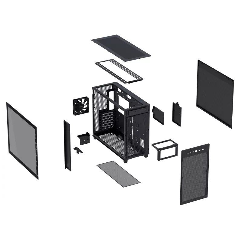 ASUS PRIME AP303 TG Schwarz, PC, Schwarz, micro ATX, Mini-ITX, ATX, 16,5 cm, 36 cm, 18 cm