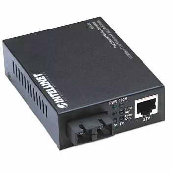 Intellinet Fast Ethernet Medienkonverter, 10/100Base-Tx zu 100Base-Fx (SC) Multimode, 2 km