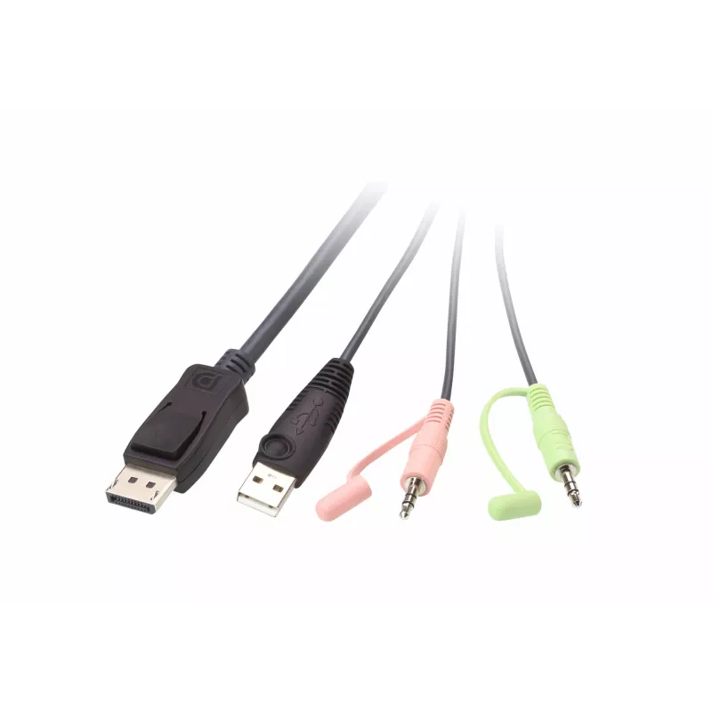 KVM-Switch ATEN CS22DP-AT 2-Port USB DisplayPort, 4K@30Hz, USB-A-Konsole, Audio, 1,2 m Kabel