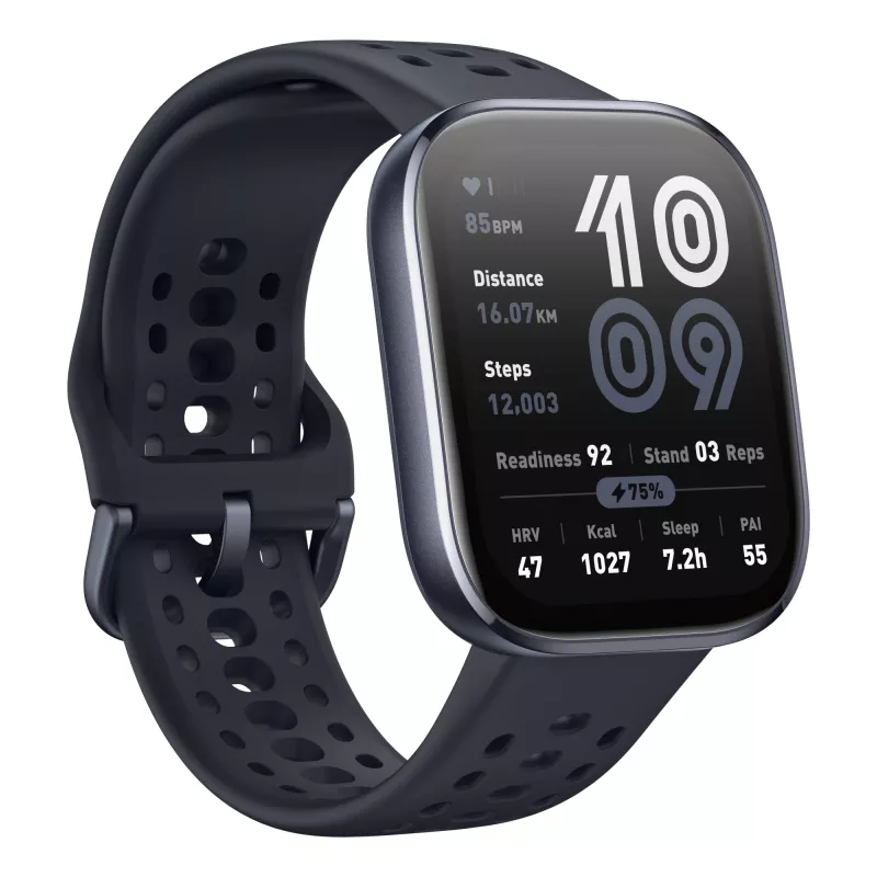 Amazfit Bip 6 Schwarz 5 cm (1,97 Zoll) AMOLED Digital 390 x 450 Pixel Touchscreen GPS (Satellit)