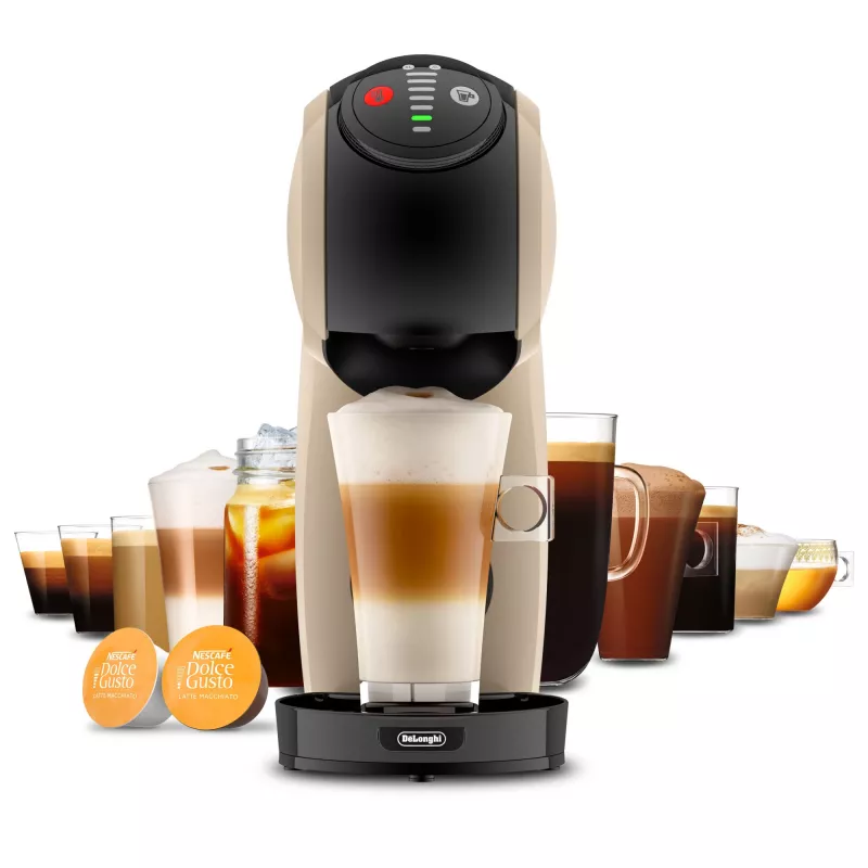 Kapselkaffeemaschine De’Longhi Genio S – 0,8 l Wassertank, 15 bar, Arbeitsplatte, taupe