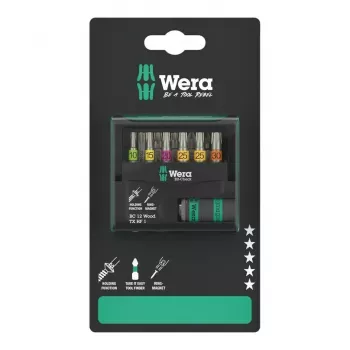 Wera 05073641001 Bit-Check 12 Wood TORX HF 1 SB Bitsatz