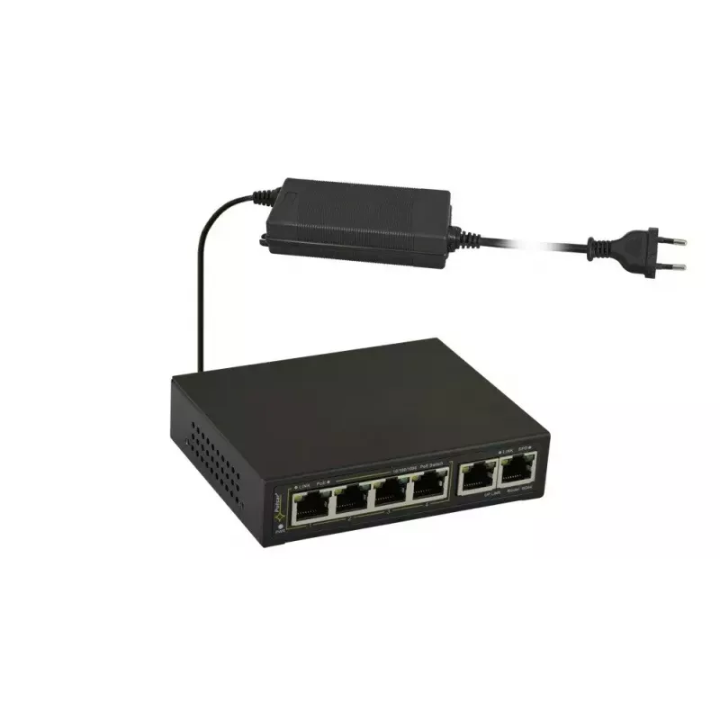 PULSAR Gigabit PoE Switch SG-64 — 4 PoE-Ports, 2 Uplink-Ports