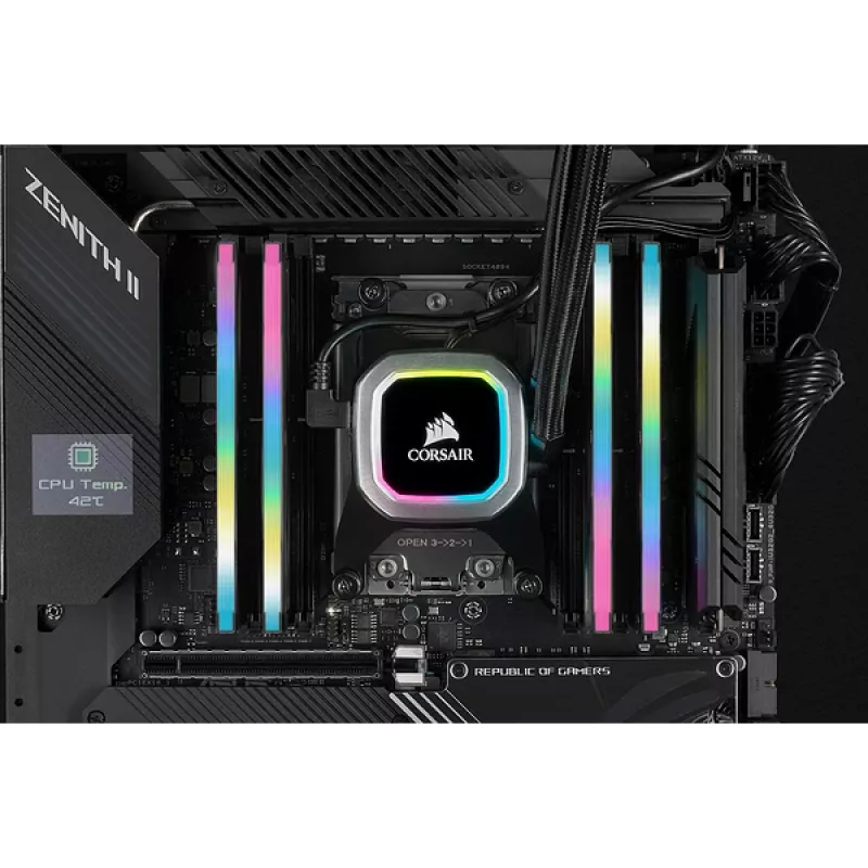 CORSAIR Arbeitsspeicher 16GB DDR4 3200MHz C16 (2x8GB) Vengeance RGB Pro Schwarz