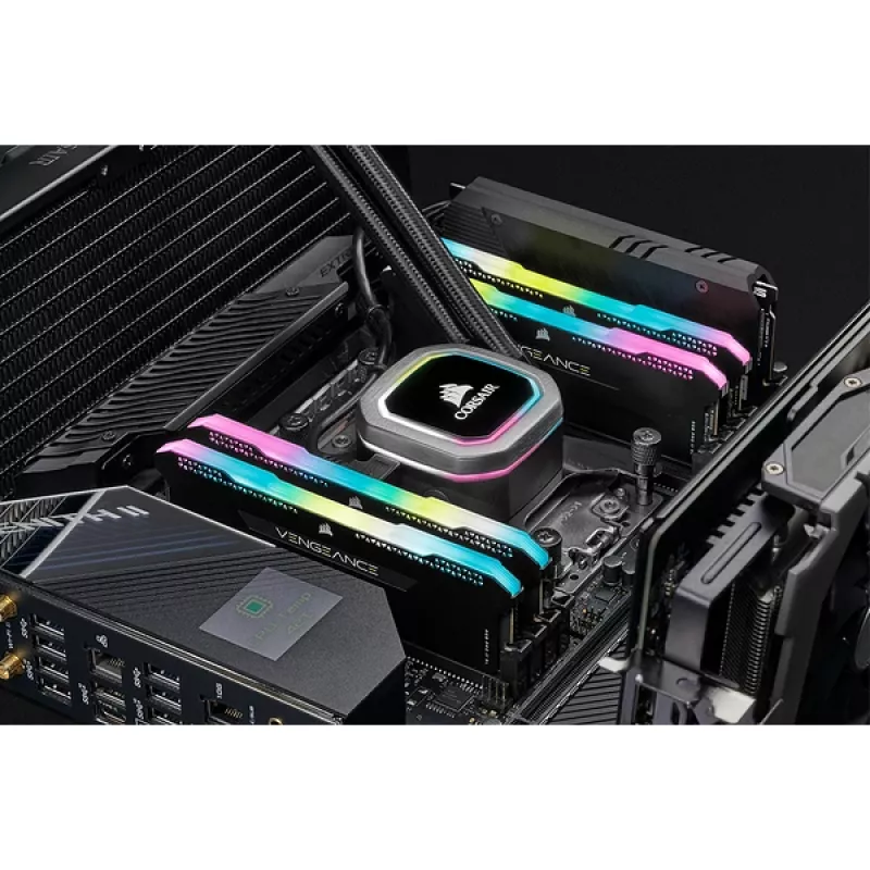 CORSAIR Arbeitsspeicher 16GB DDR4 3200MHz C16 (2x8GB) Vengeance RGB Pro Schwarz