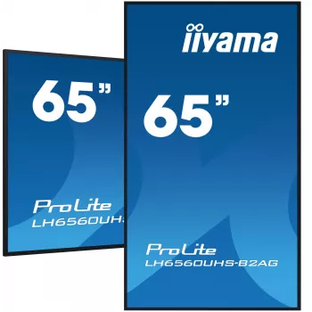iiyama LH6560UHS-B2AG Signage Display Digital A-board 163,8 cm (64,5 Zoll) LED Wi-Fi 500 cd/m² 4K Ultra HD Schwarz Integrierter Prozessor Android 11 24/7