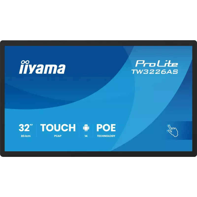 iiyama TW3226AS-B3P Signage Display Kiosk-Design 80 cm (31,5 Zoll) LED Wi-Fi 430 cd/m² Full HD Schwarz Touchscreen Integrierter Prozessor Android 24/7