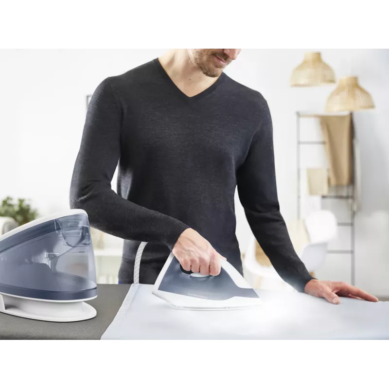 Tefal Express Optimal SV4110 2200 W 1,2 L Keramik Express Glide Blau, Weiß