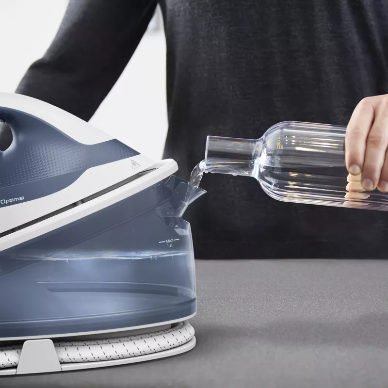 Tefal Express Optimal SV4110 2200 W 1,2 L Keramik Express Glide Blau, Weiß