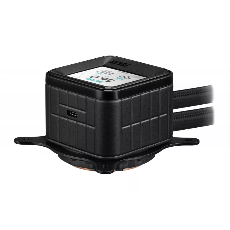 All-in-One-Flüssigkeitskühler ASUS Prime LC 360 ARGB LCD — 360-mm-Radiator, 3x 120-mm-Lüfter, LCD, PWM, Schwarz