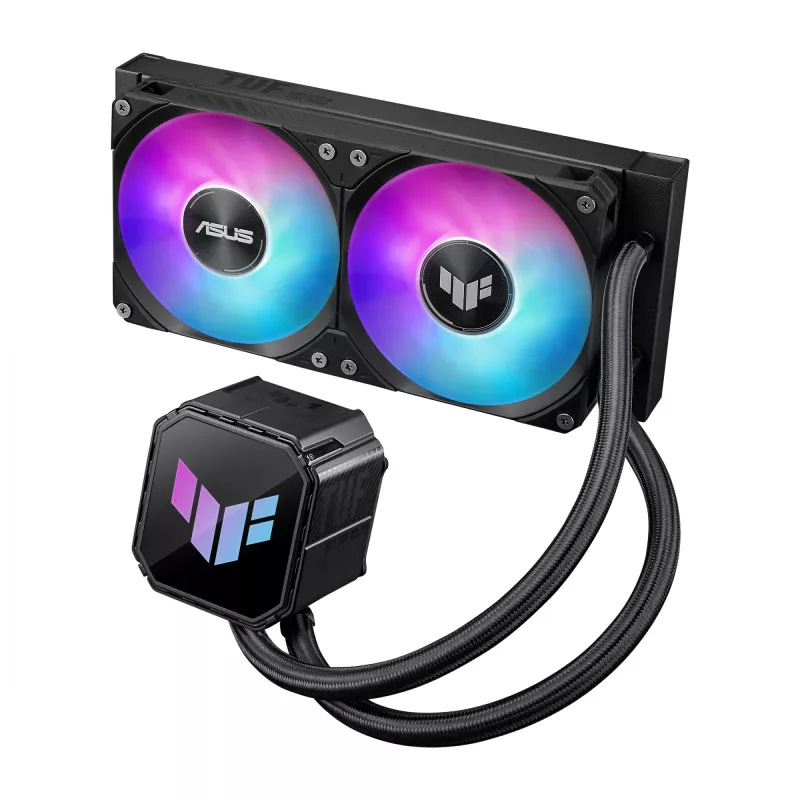 All-in-One-Flüssigkeitskühler ASUS TUF GAMING LC III 240 ARGB — 240-mm-Radiator, 2 x 120-mm-ARGB-Lüfter, Sockel AM5-Unterstützung, Schwarz