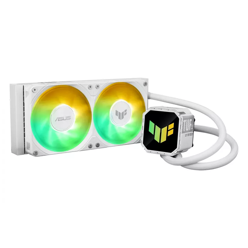 All-in-One-Flüssigkeitskühler ASUS TUF GAMING LC III 240 ARGB WHT – 240-mm-Radiator, 2x 120-mm-Lüfter, PWM, weiß