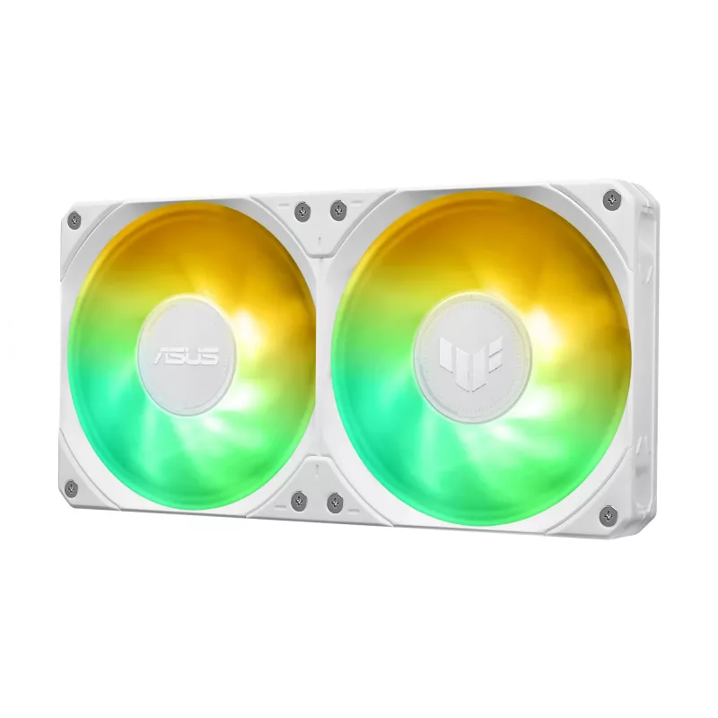 All-in-One-Flüssigkeitskühler ASUS TUF GAMING LC III 240 ARGB WHT – 240-mm-Radiator, 2x 120-mm-Lüfter, PWM, weiß