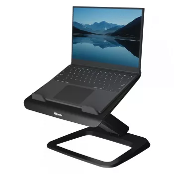 Fellowes Laptop-Ständer für den Schreibtisch – Hana LT Laptop-Ständer für Zuhause und Büro – Verstellbarer Laptop-Ständer mit 3 Höheneinstellungen – Max. Bildschirmgröße 19 Zoll, Max. Gewicht 4,5 kg – Schwarz