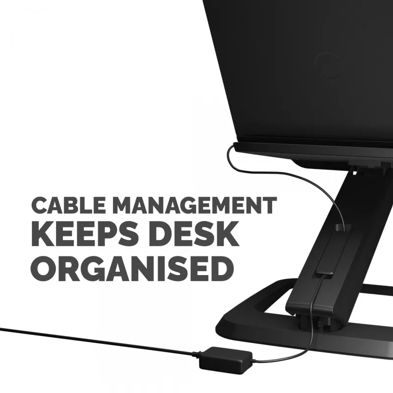 Fellowes Laptop-Ständer für den Schreibtisch – Hana LT Laptop-Ständer für Zuhause und Büro – Verstellbarer Laptop-Ständer mit 3 Höheneinstellungen – Max. Bildschirmgröße 19 Zoll, Max. Gewicht 4,5 kg – Schwarz