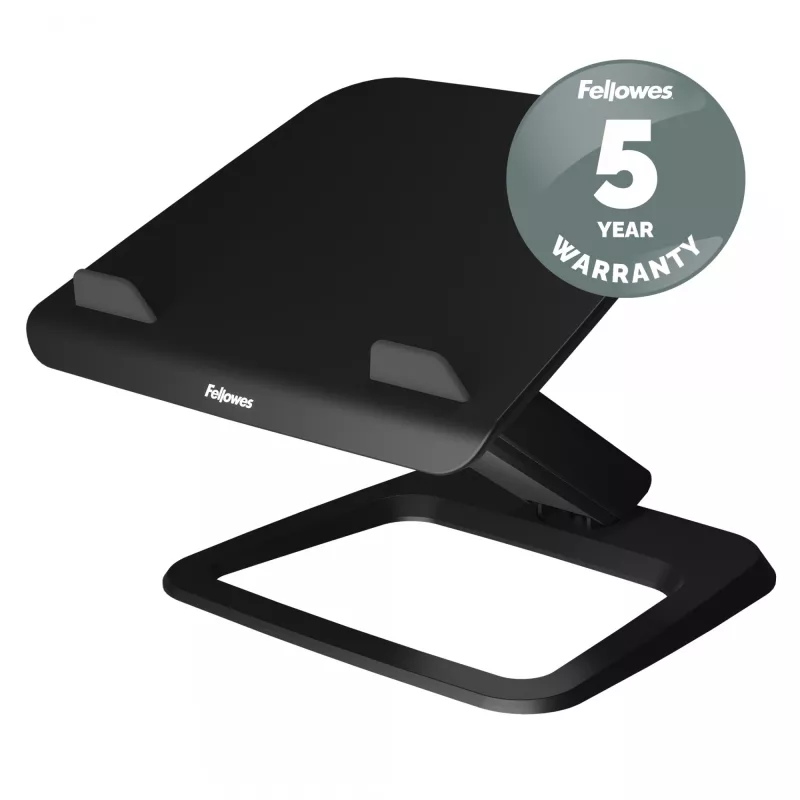 Fellowes Laptop-Ständer für den Schreibtisch – Hana LT Laptop-Ständer für Zuhause und Büro – Verstellbarer Laptop-Ständer mit 3 Höheneinstellungen – Max. Bildschirmgröße 19 Zoll, Max. Gewicht 4,5 kg – Schwarz