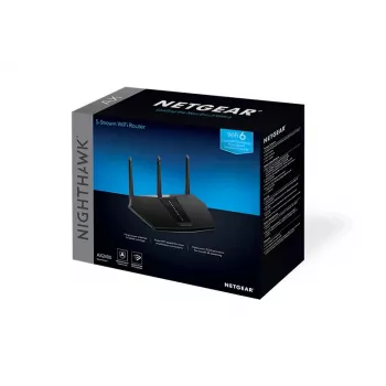 NETGEAR Nighthawk AX/5-Stream AX2400 WiFi 6 Router (RAX30) Wireless Router Gigabit Ethernet Dual-Band (2,4 GHz / 5 GHz) Schwarz